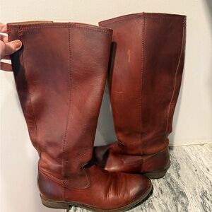 Brown Leather Knee-High Boots